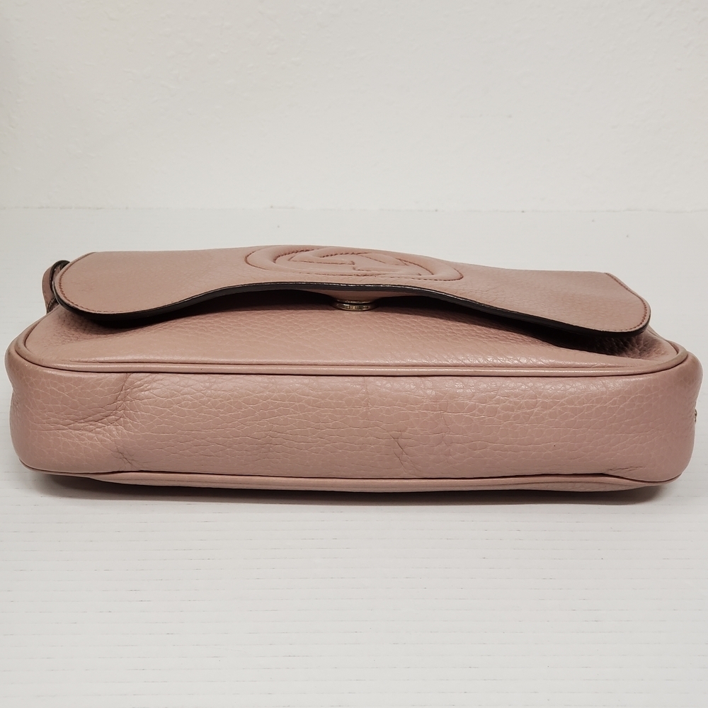 Authentic Gucci Soho Disco Pink Leather GG Tassel Chain Crossbody Bag Luxury - Picture 8 of 16